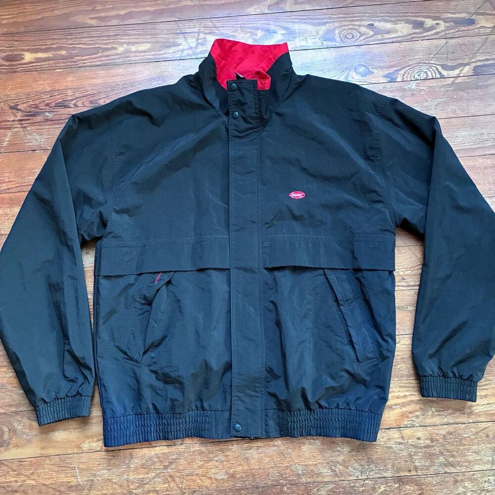 Vintage Peterbilt Black and Red Windbreaker Jacket Size M